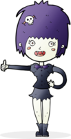 cartoon vampire girl giving thumbs up sign png