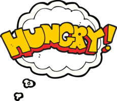 thought bubble cartoon hungry text png