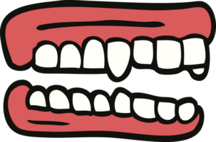 cartone animato scarabocchio falso denti png