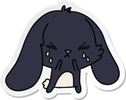 sticker cartoon of cute kawaii sad bunny png
