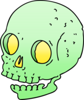quirky gradient shaded cartoon skull png