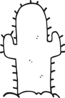 zwart en wit tekenfilm cactus png