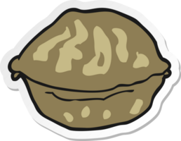 sticker of a cartoon walnut in shell png