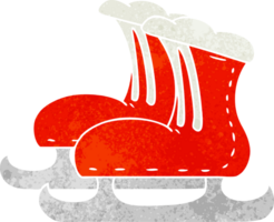 bottes de patin à glace doodle dessin animé rétro png