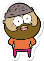 sticker of a cartoon bearded man png