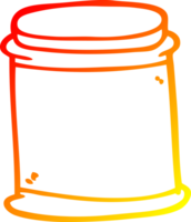 pentole di vitamine del fumetto di disegno di linea a gradiente caldo png