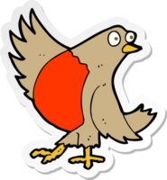 sticker of a cartoon dancing robin png