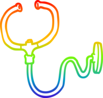 rainbow gradient line drawing cartoon stethoscope png