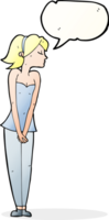 cartoon pretty woman with speech bubble png