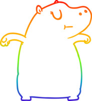 regenboog gradiënt lijntekening cartoon nijlpaard png