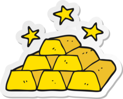 sticker of a cartoon bars of gold png