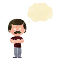 tecknad serie manlig mustasch man med trodde bubbla png