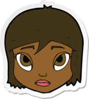 sticker of a cartoon female face png