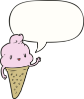 glace de dessin animé mignon et bulle de dialogue png