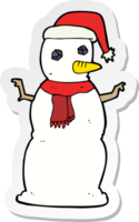 adesivo di un pupazzo di neve cartone animato png