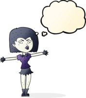 cartoon vampire girl with thought bubble png