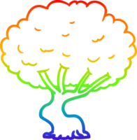 regnbågsgradient linjeteckning tecknade träd png