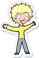 Aufkleber einer aufgeregten Cartoon-Frau png