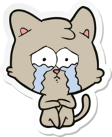 sticker of a crying cat cartoon png