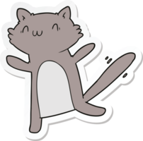 pegatina de un gato bailando de dibujos animados png