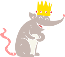 flat color style cartoon rat king laughing png