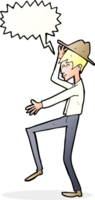 cartoon fashionable man with speech bubble png