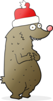 cartoon bear wearing christmas hat png