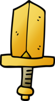 cartone animato scarabocchio oro pugnale png