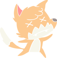 flat color style cartoon dead fox png