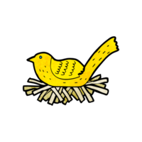 cartone animato uccello su nido png