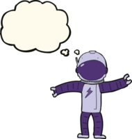 cartoon astronaut with thought bubble png