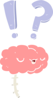 flat color style cartoon curious brain png
