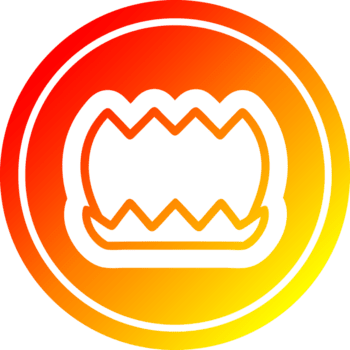 flor de lótus circular no espectro de gradiente quente png