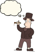 cartoon smoking gentleman with thought bubble png