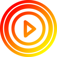 Speel knop circulaire in heet helling spectrum png