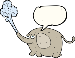 Tal bubbla tecknad serie elefant sprutande vatten png