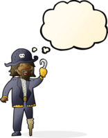 cartoon pirate captain with thought bubble png