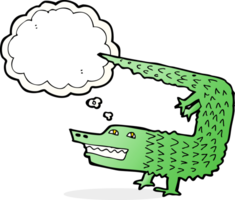 Cartoon-Krokodil mit Gedankenblase png