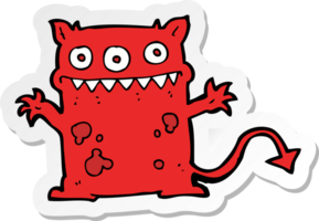 sticker of a cartoon little monster png