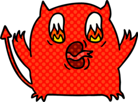 cartone animato di simpatico demone rosso kawaii png