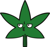linda hoja de marihuana de dibujos animados png