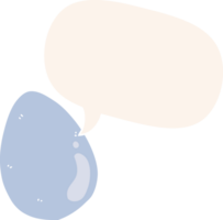 cartoon egg and speech bubble in retro style png