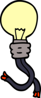 cartoon doodle glowing light bulb png