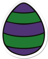 sticker of a quirky hand drawn cartoon easter egg png