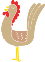 flat color style cartoon rooster png