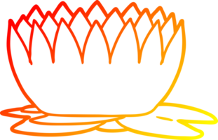 warm gradient line drawing cartoon waterlily png