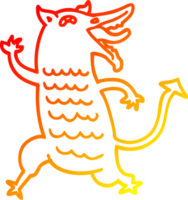 warm gradient line drawing cartoon medieval demon png