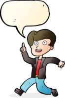 cartoon man with great idea with speech bubble png