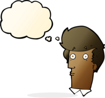 cartoon surprised expression with thought bubble png