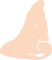 flat color illustration of a cartoon human nose png